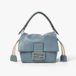 Fendi Women Mamma Baguette Small Mercury Blue Nappa Leather Mini-bag 8BS105AB