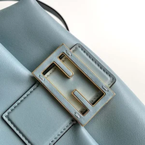 Fendi Women Mamma Baguette Small Mercury Blue Nappa Leather Mini-bag 8BS105AB