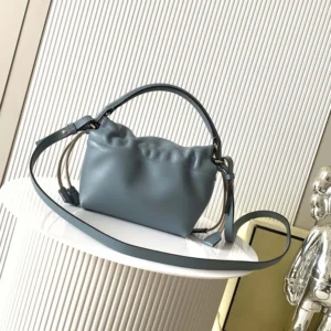 Fendi Women Mamma Baguette Small Mercury Blue Nappa Leather Mini-bag 8BS105AB