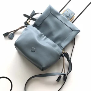 Fendi Women Mamma Baguette Small Mercury Blue Nappa Leather Mini-bag 8BS105AB