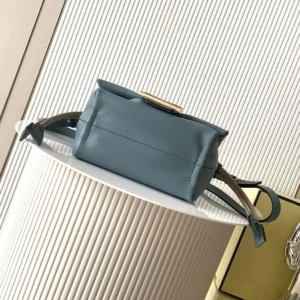 Fendi Women Mamma Baguette Small Mercury Blue Nappa Leather Mini-bag 8BS105AB