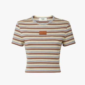 Fendi Women Top Multicolor Striped Cotton Jumper FS8110AW