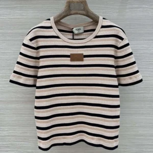 Fendi Women Top Multicolor Striped Cotton Jumper FS8110AW