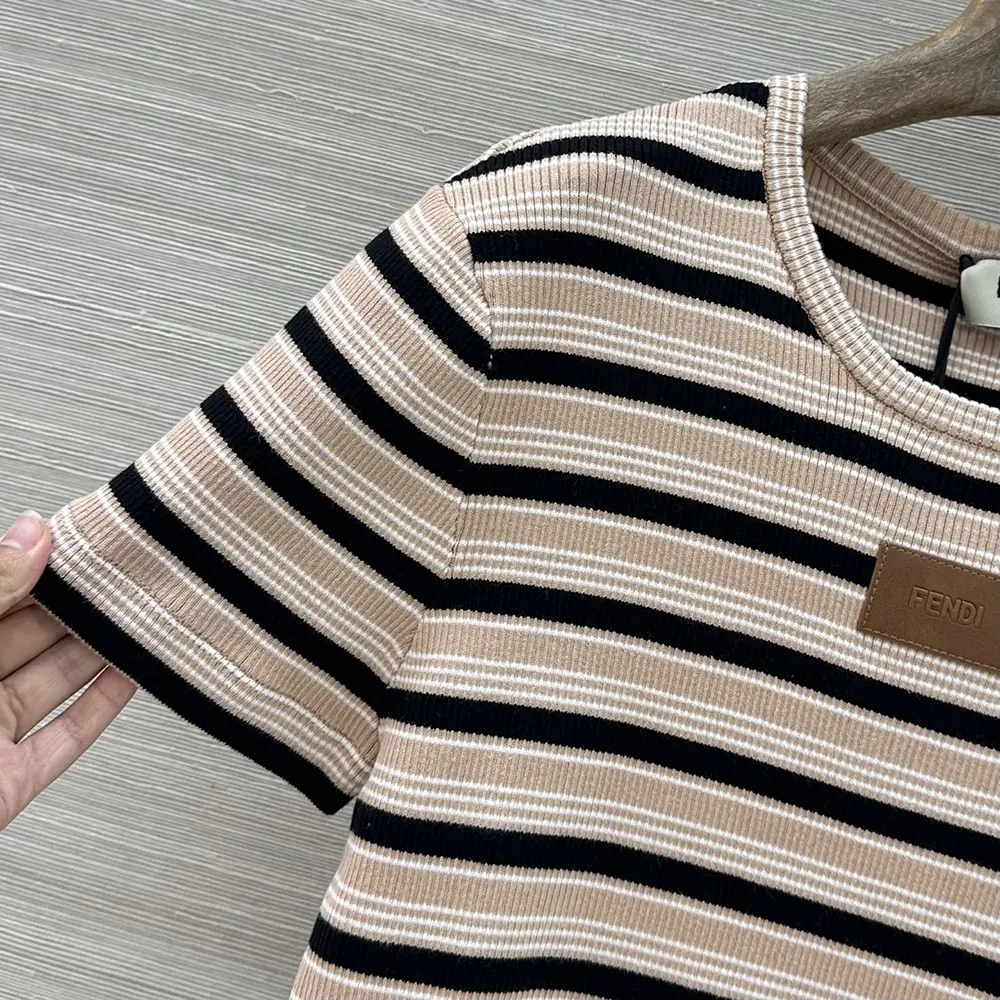 Fendi Women Top Multicolor Striped Cotton Jumper FS8110AW88 7 Fendi Women Top Multicolor Striped Cotton Jumper FS8110AW88 - Image 7