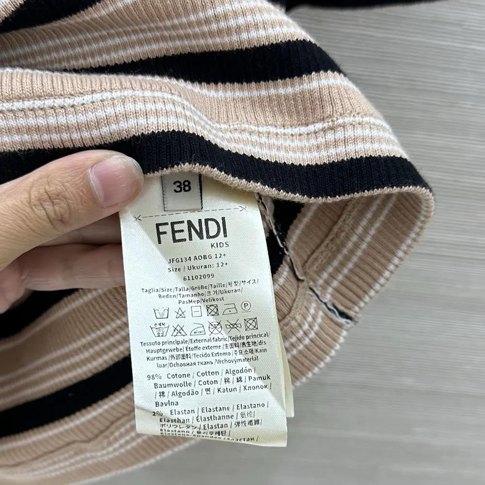 Fendi Women Top Multicolor Striped Cotton Jumper FS8110AW88 10 Fendi Women Top Multicolor Striped Cotton Jumper FS8110AW
