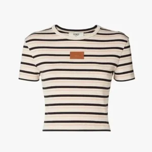 Fendi Women Top Multicolor Striped Cotton Jumper FS8110AW88