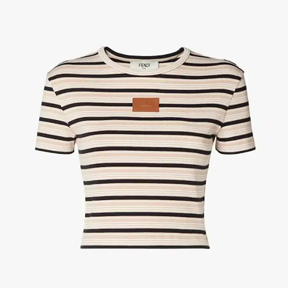 Fendi Women Top Multicolor Striped Cotton Jumper FS8110AW88 1 Fendi Women Top Multicolor Striped Cotton Jumper FS8110AW88