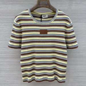 Fendi Women Top Multicolor Striped Cotton Jumper FS8110AW88