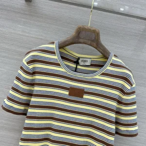 Fendi Women Top Multicolor Striped Cotton Jumper FS8110AW88