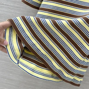 Fendi Women Top Multicolor Striped Cotton Jumper FS8110AW88