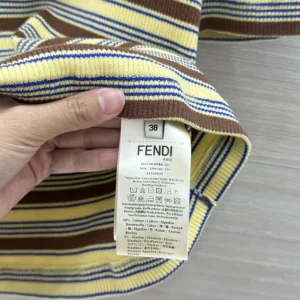 Fendi Women Top Multicolor Striped Cotton Jumper FS8110AW88