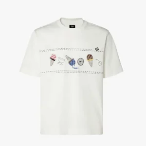 Fendi Women White Cotton T-shirt FY0936B05NF0H0G