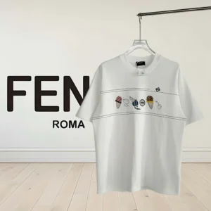 Fendi Women White Cotton T-shirt FY0936B05NF0H0G