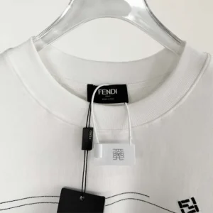 Fendi Women White Cotton T-shirt FY0936B05NF0H0G