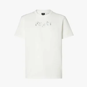 Fendi Women White Cotton T-shirt FY1319AUOBF0H0G