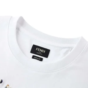 Fendi Women White Cotton T-shirt FY1319AUOBF0H0G