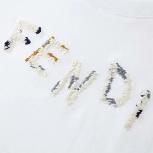 Fendi Women White Cotton T-shirt FY1319AUOBF0H0G