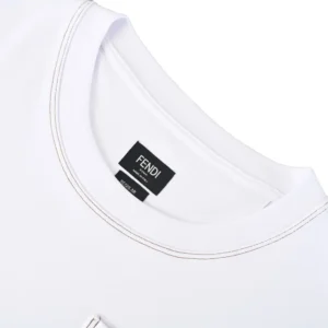 Fendi Women White cotton T-shirt FY0936B05MF0H0G