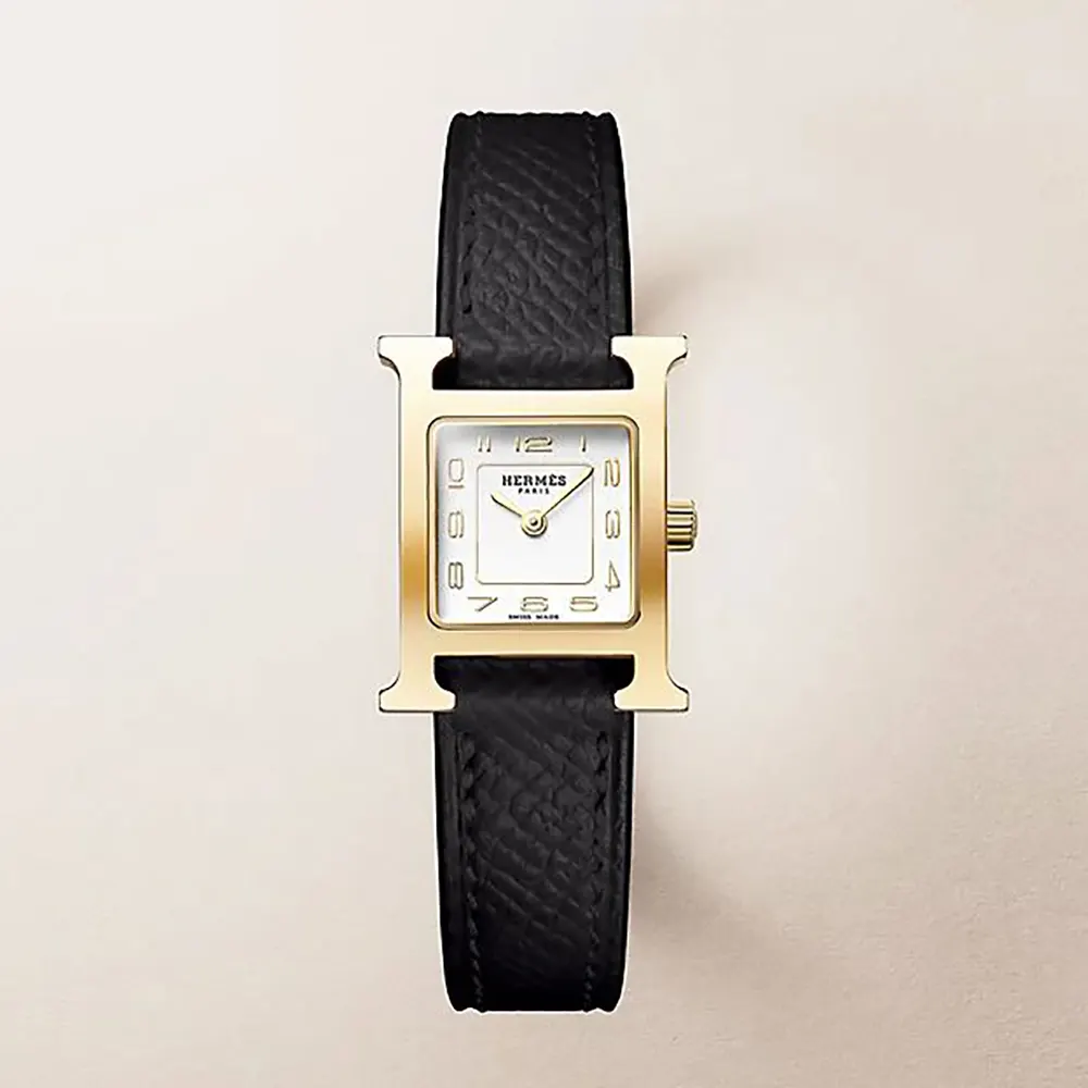 Hermes Women Heure H Watch Mini Model 21 mm-Black W404371WW00 1 Hermes Women Heure H Watch Mini Model 21 mm-Black W404371WW00