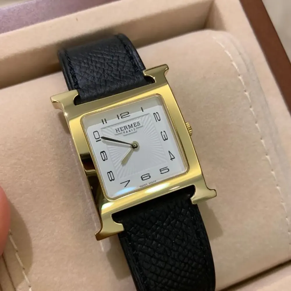 Hermes Women Heure H Watch Mini Model 21 mm-Black W404371WW00 4 Hermes Women Heure H Watch Mini Model 21 mm-Black W404371WW00