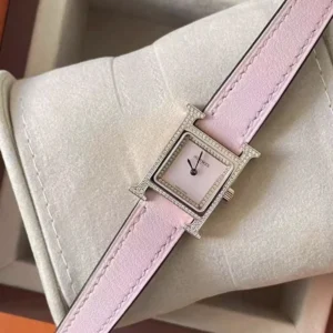 Hermes Women Heure H Watch Mini Model 21 mm-Pink W057240WW00