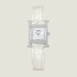 Hermes Women Heure H Watch Mini Model 21 mm-White W057250WW00