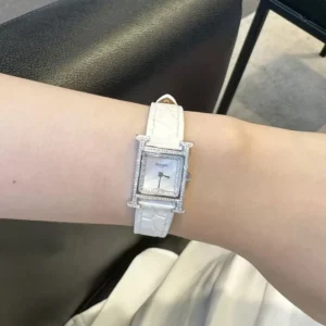 Hermes Women Heure H Watch Mini Model 21 mm-White W057250WW00Hermes Women Heure H Watch Mini Model 21 mm-White W057250WW00
