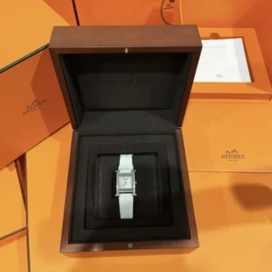 Hermes Women Heure H Watch Mini Model 21 mm-White W057250WW00