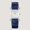 Hermes Women Heure H Watch Small Model Quartz Movement 25 mm in Diamond-set Steel-Navy
