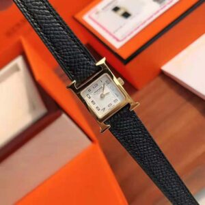 Hermes Women Heure H Watch Small Model Quartz Movement 25 mm in Steel-Black