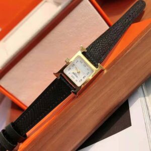 Hermes Women Heure H Watch Small Model Quartz Movement 25 mm in Steel-Black