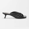 Loewe Women Pebble Soft Slide in Nappa Lambskin-Black