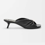 Loewe Women Pebble Soft Slide in Nappa Lambskin-Black