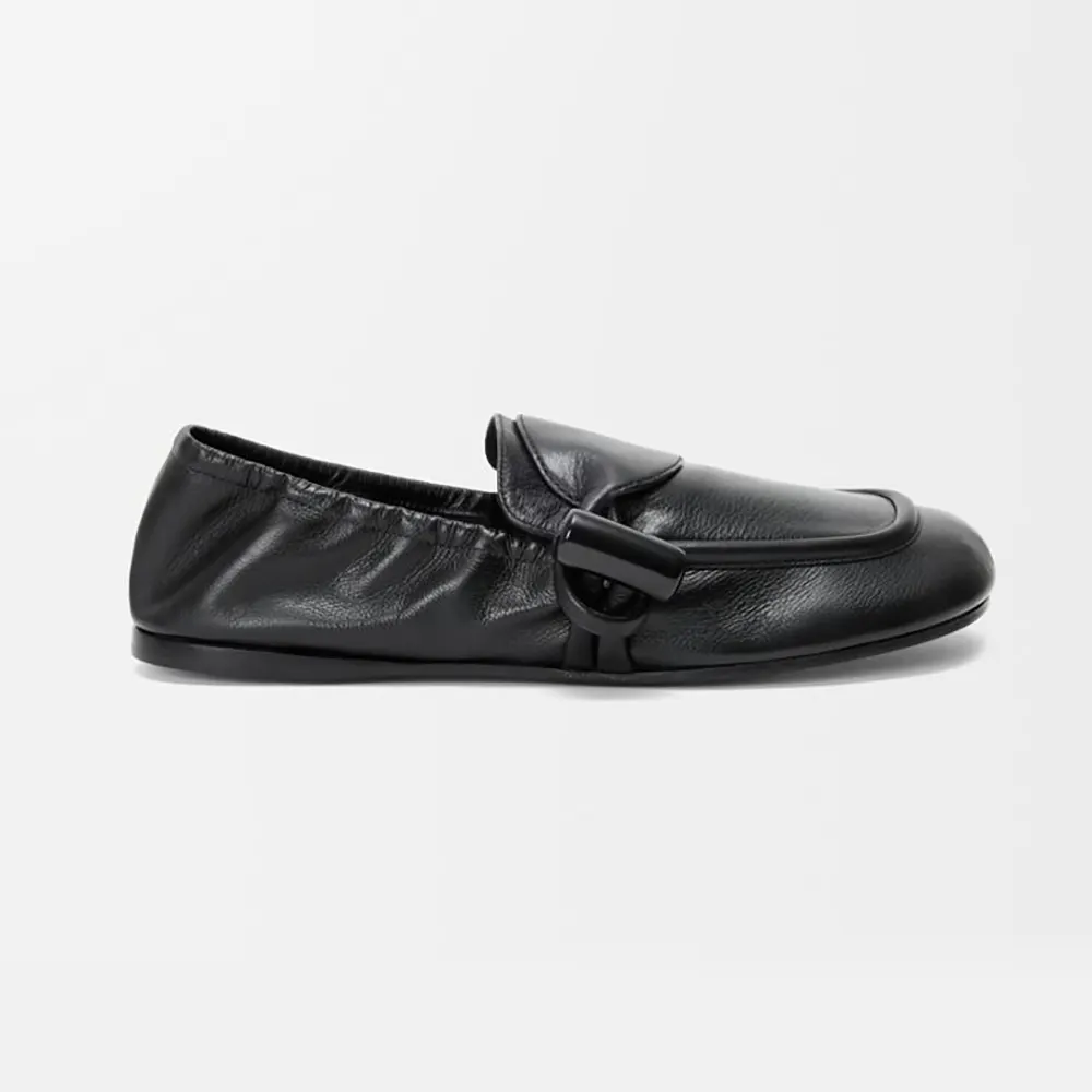Loewe Women Toggle Loafer in Shiny Smooth Calfskin-Black L815290X20