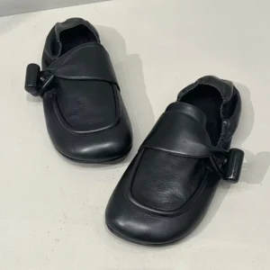 Loewe Women Toggle Loafer in Shiny Smooth Calfskin-Black L815290X20