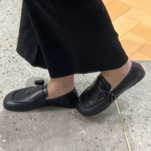 Loewe Women Toggle Loafer in Shiny Smooth Calfskin-Black L815290X20