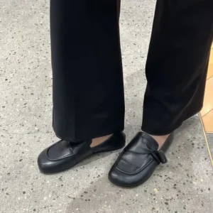 Loewe Women Toggle Loafer in Shiny Smooth Calfskin-Black L815290X20