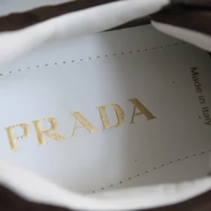 Prada Unisex Trail Brown Suede Lace up Logo Low top Sneaker
