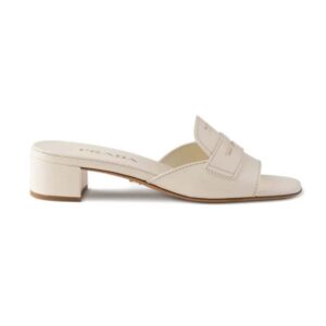 Prada Women Leather Sandals-Chalk White 1XX781248F0K74