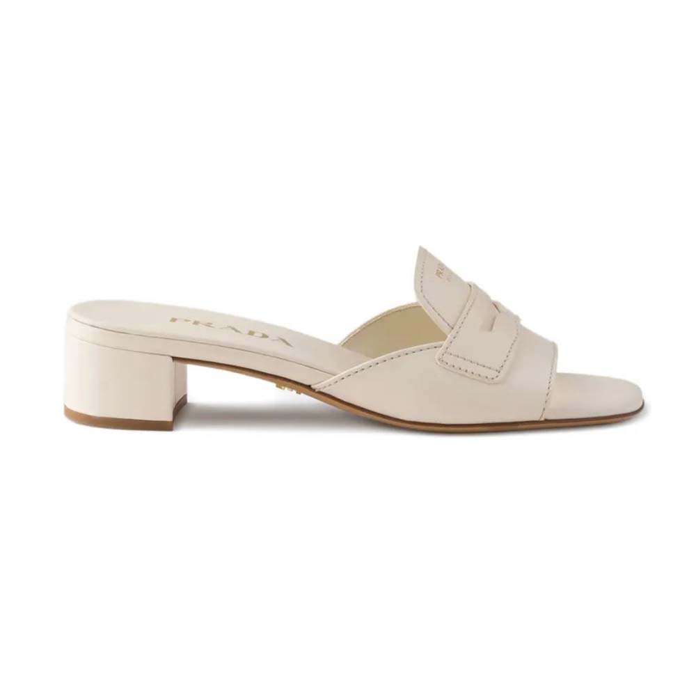 Prada Women Leather Sandals-Chalk White 1XX781248F0K74