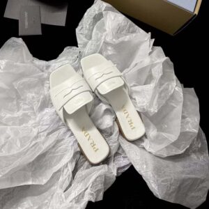 Prada Women Leather Sandals-Chalk White 1XX781248F0K74