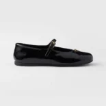 Prada Women Naplak Patent Leather Ballerinas-Black 1F793N