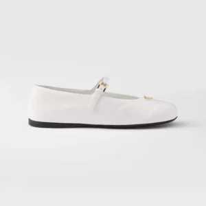 Prada Women Naplak Patent Leather Ballerinas-White 1F793N