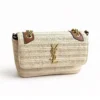 Saint Laurent YSL Women Niki Small Chain Bag in Raffia and Leather-NaturalSaint Laurent YSL Women Niki Small Chain Bag in Raffia and Leather-Natural
