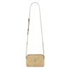 Saint Laurent YSL Women Saint Laurent YSL Women Gaby Zipped Pouch in Raffia and Vegetable-tanned Leather