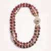Valentino Women Coeur Royal Necklace in Metal Enamel Fluted Glass Pearls and Crystals