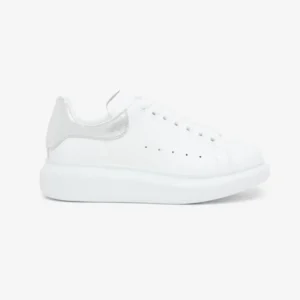 Alexander Mcqueen Unisex Oversized Sneaker in White/Silver 553770WI