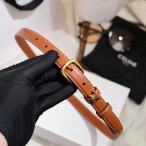 Celine Women Vivienne Belt 25Mm In Natural Calfskin-Tan 45BNN3A78