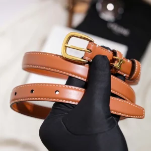 Celine Women Vivienne Belt 25Mm In Natural Calfskin-Tan 45BNN3A78