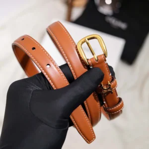 Celine Women Vivienne Belt 25Mm In Natural Calfskin-Tan 45BNN3A78